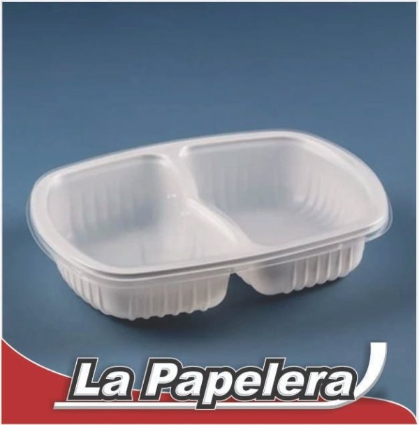 GVT BANDEJA PP 2 DIV. BLANCA G322 268X183X53 (2832)