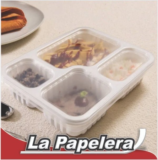 GVT BANDEJA PP 4 DIV. BLANCA G324 270X210X45 (2833)