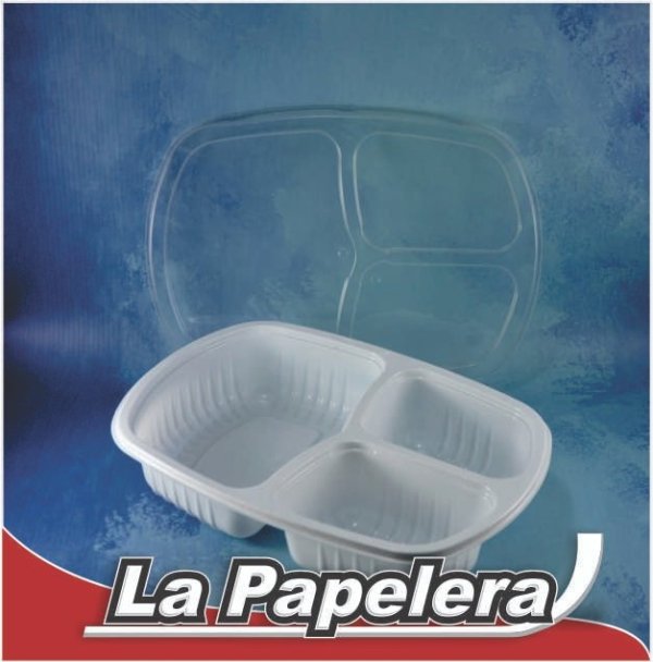 GVT BANDEJA PP 3 DIV. BLANCA G330 268X183X53 (2834)