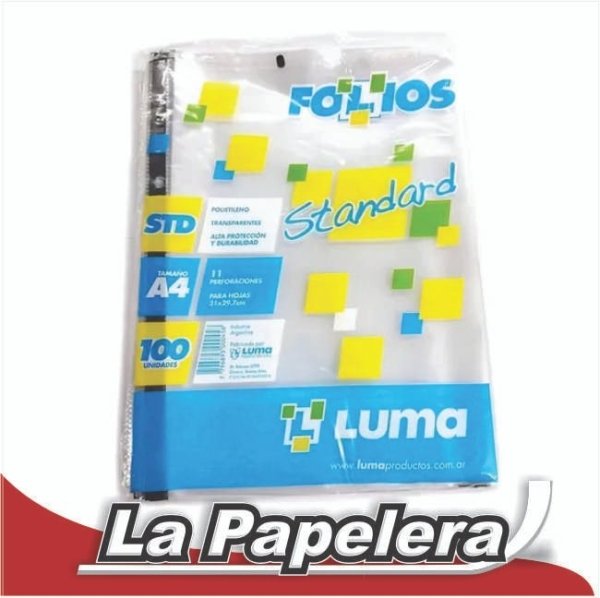 FOLIOS LUMA A4 X 100 U. STANDARD (4076)