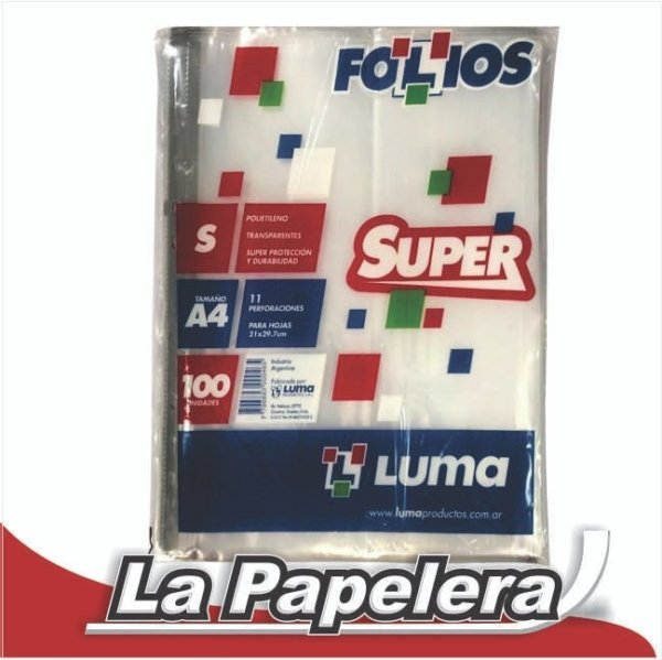 FOLIOS LUMA A4 X 100 U. SUPER (4194)