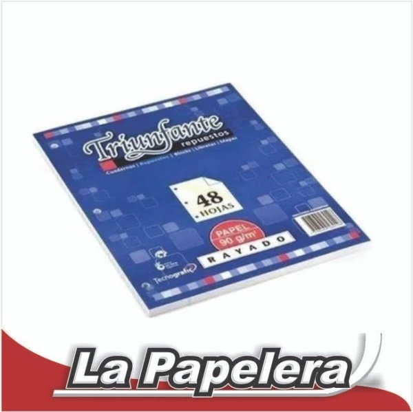 REPUESTO 3 PERF. TRIUNFANTE RAYADO X 48 HOJAS (4261)