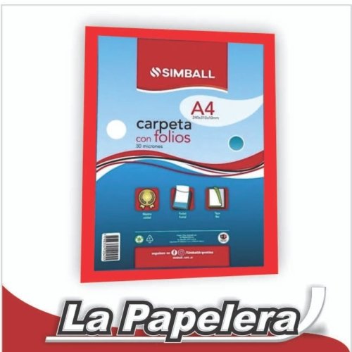 CARPETA A4 CON 10 FOLIOS SIMBALL ROJO (4330)