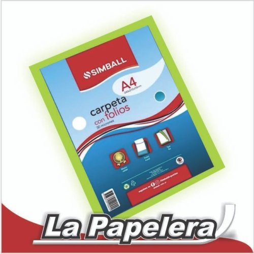 CARPETA A4 CON 40 FOLIOS SIMBALL VERDE LIMA (4333)