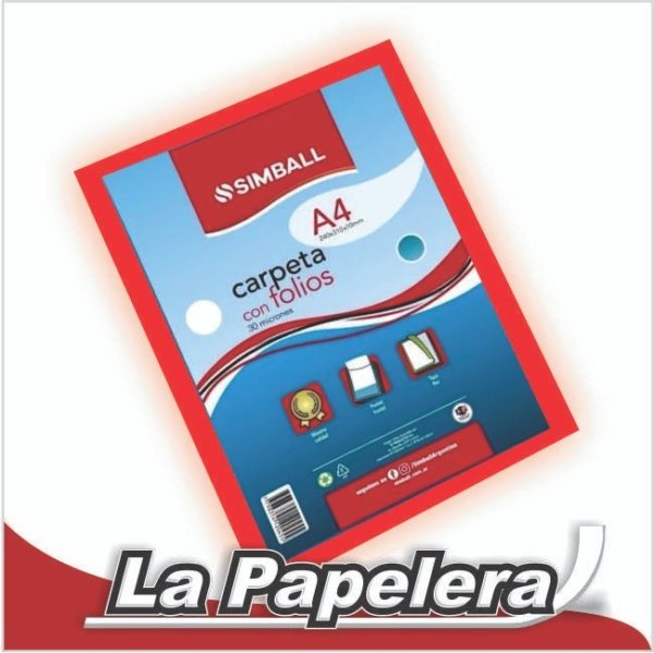 CARPETA A4 CON 40 FOLIOS SIMBALL ROJO (4334)