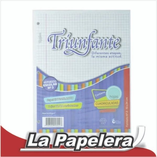 REPUESTO 5 PERF. TRIUNFANTE CUADR. A4 X 48 HOJAS (4363)