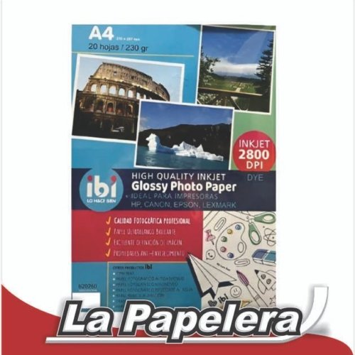 004754.jpg PAPEL FOTOGRAFICO IBI A4 230gr X UNID (4754)