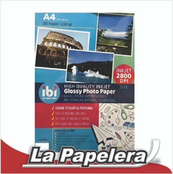 PAPEL FOTOGRAFICO IBI A4 230gr X UNID (4754)