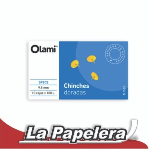 CHINCHES METALICAS DORADAS 9.5MM X 100 OLAMI (4791)