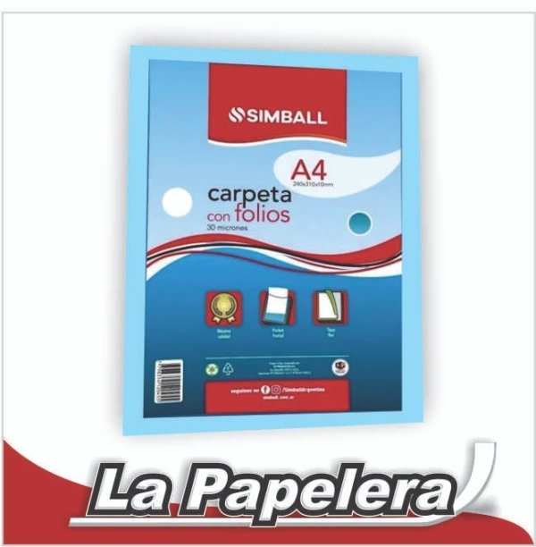 CARPETA A4 CON 20 FOLIOS UTIL-OFCELESTE (4795)