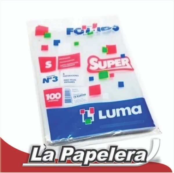 FOLIOS LUMA 3 PERFORACIONES SUPER X 100 (5097)