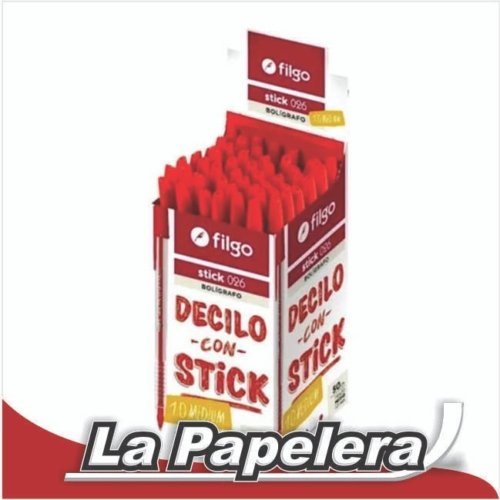 005144.jpg LAPICERA FILGO STICK TRAZO 1MM ROJO (5144)
