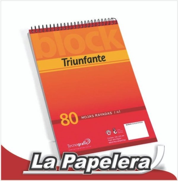 BORRADOR 80H. TRIUNFANTE A4 C/ESPIRAL RAYADO (5420)