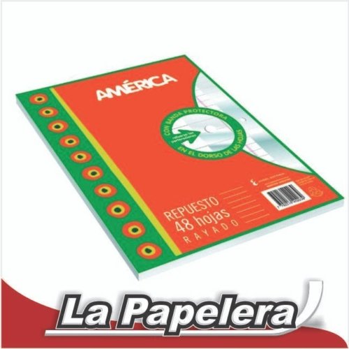 REPUESTO 3 PERF. AMERICA RAYADO X 48 HOJAS (5501)