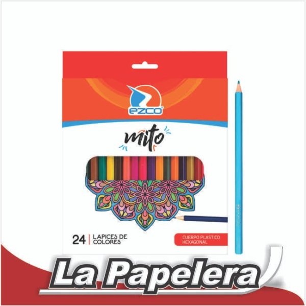 LAPICES LARGO EZCO MITO X 24 COLORES (5545)