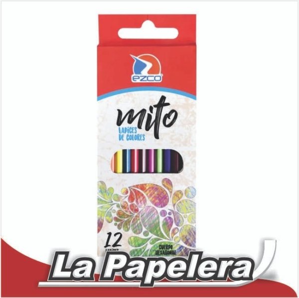 LAPICES LARGO EZCO MITO X 12 COLORES (5548)