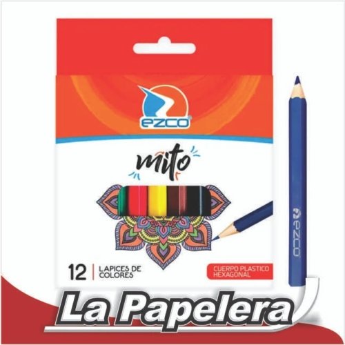005549.jpg LAPICES CORTOS EZCO MITO X 12 COLORES (5549)