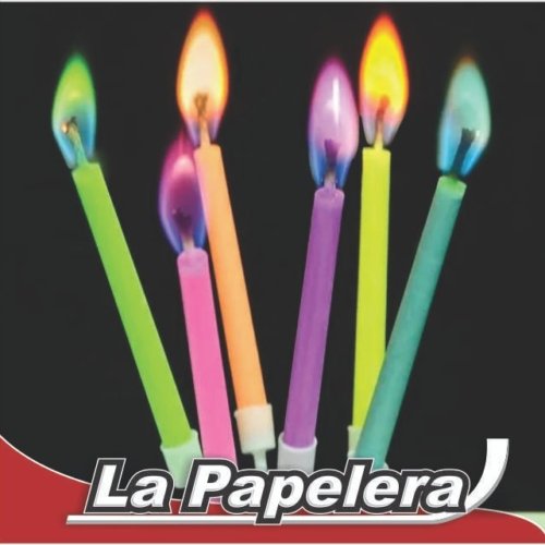 VELA FINITA FLUO LLAMA DE COLOR X 5 (5564)