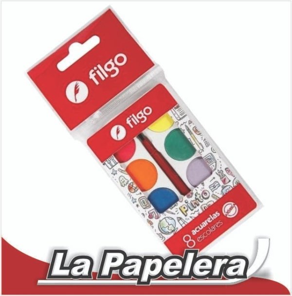 ACUARELA FILGO ESTUCHE X 8 C/MEZCLADOR (5589)