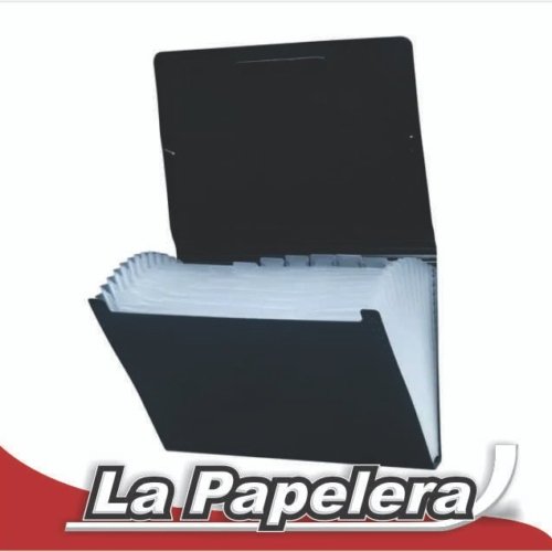 CARPETA CON FUELLE A-4 12 SEPARACIONES NEGRO IBI (5654)