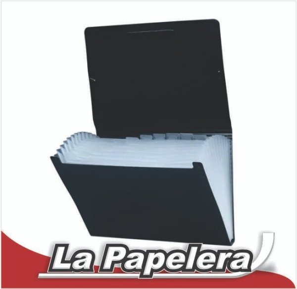 CARPETA CON FUELLE A-4 12 SEPARACIONES NEGRO IBI (5654)