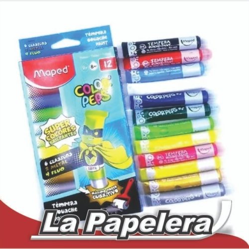 TEMPERA MAPED SURT. (6COLOR+2METAL+4FLUOR) 12 UNDADES (5717)