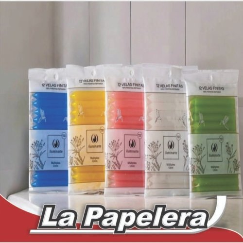 VELA FINITA ESPIRAL 16CM CELESTE ILUMINARTE X 1 (5749)