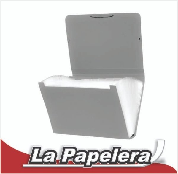 CARPETA CON FUELLE A-4 12 SEPARACIONES GRIS IBI (5810)