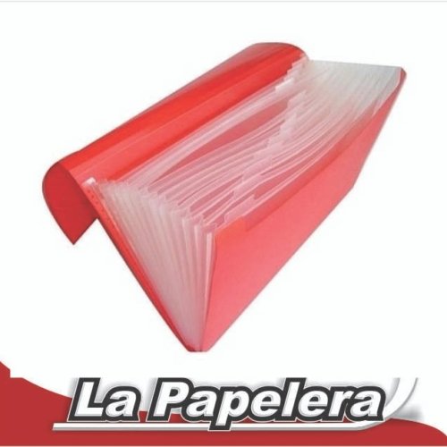 CARPETA CON FUELLE A-4 12 SEPARACIONES ROJO IBI (5859)