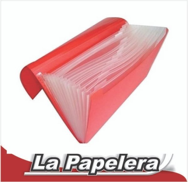 CARPETA CON FUELLE A-4 12 SEPARACIONES ROJO IBI (5859)
