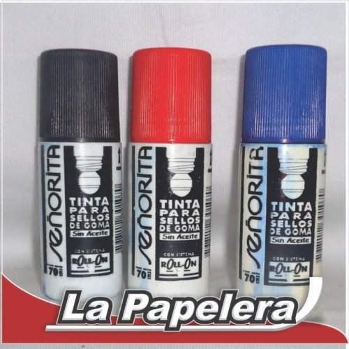 TINTA PARA SELLOS ROLL-ON VERDE 70cc  SEÑORITA (5897)