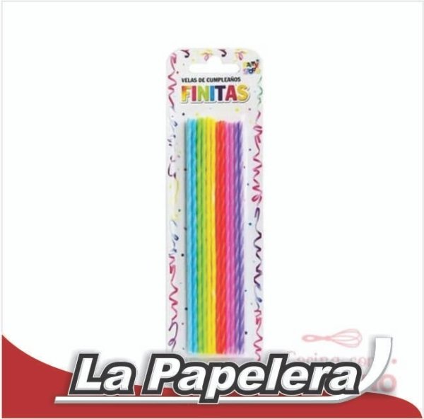 VELA FINITA COLOR SURTIDO 10CM X UNIDAD (6056)