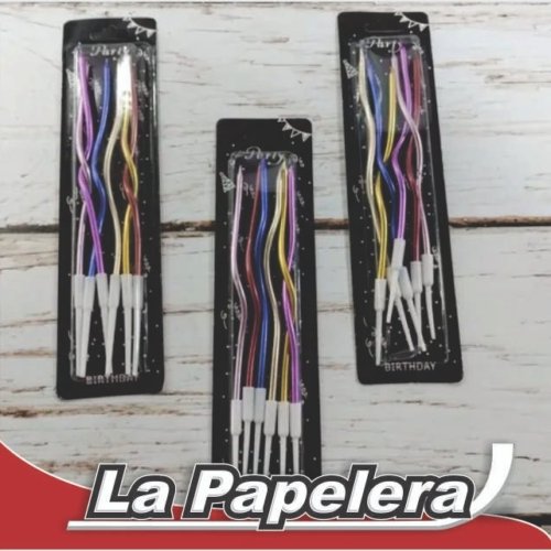 VELA FINITA ONDEADA 16CM CELESTE LIVORNO X 1 (6068)