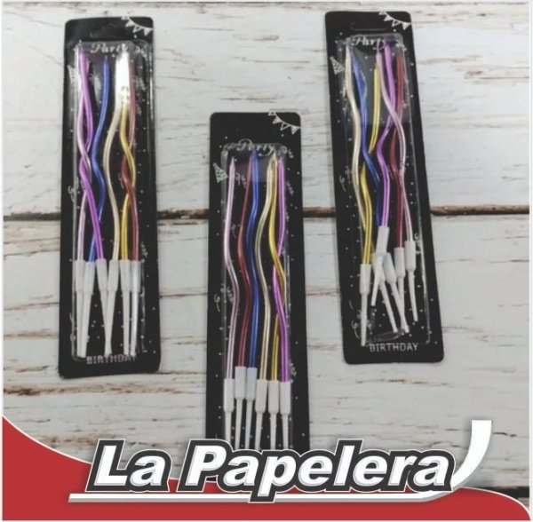 VELA FINITA ONDEADA 16CM CELESTE LIVORNO X 1 (6068)