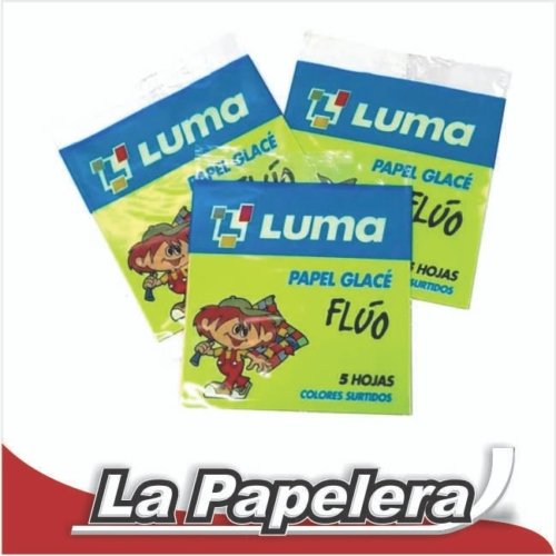 006112.jpg PAPEL GLACE 10X10CM FLUO 5 HOJAS COLORES MIL28 (6112)