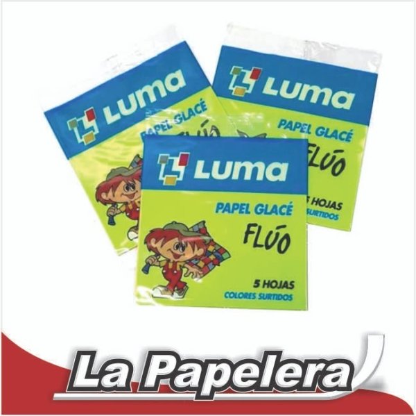 PAPEL GLACE 10X10CM FLUO 5 HOJAS COLORES MIL28 (6112)