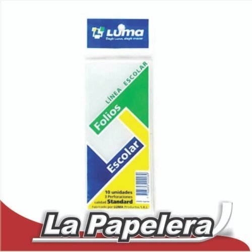 FOLIOS LUMA 3 PERFORACIONES STANDARD X 10 (6124)
