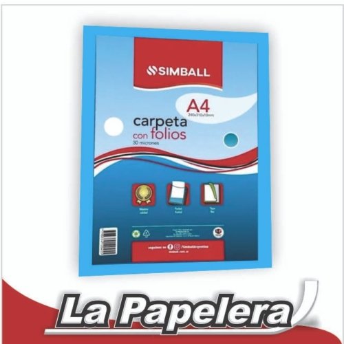 CARPETA A4 CON 20 CLEAR BOOK CELESTE (6126)