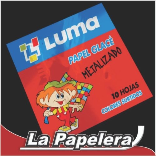 006379.jpg PAPEL GLACE 10X10 METALIZADO 10 HOJAS COLORES LUMA (6379)