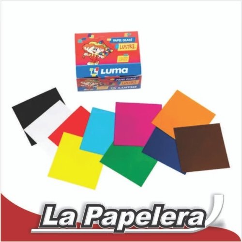 006380.jpg PAPEL GLACE 10X10 LUSTRE 10 HOJAS COLORES LUMA (6380)