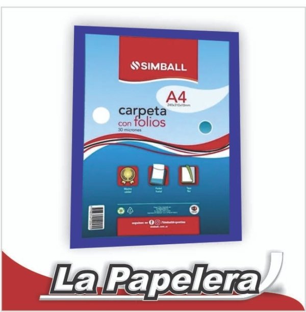 CARPETA A4 CON 10 FOLIOS THE PEL AZUL (6389)