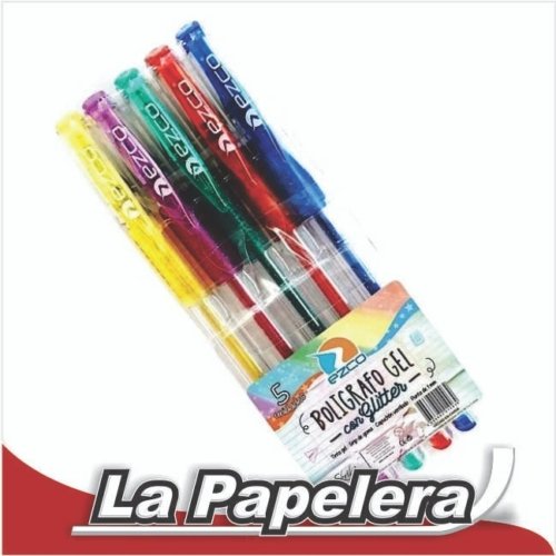 006470.jpg LAPICERA EZCO ROLLER GEL GLITER BLISTER X 5 (6470)