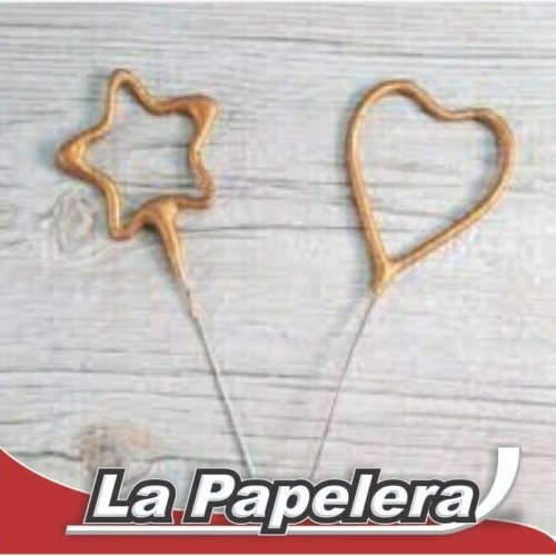 VELA FORMA ESTRELLA CHISPITAS DORADA (6495)