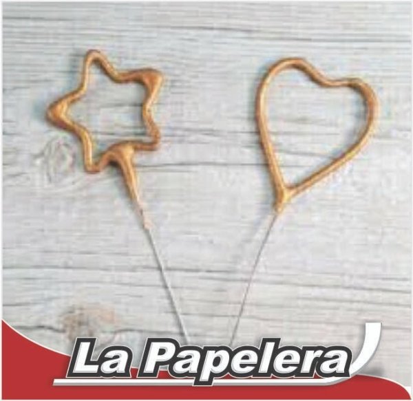 VELA FORMA ESTRELLA CHISPITAS DORADA (6495)