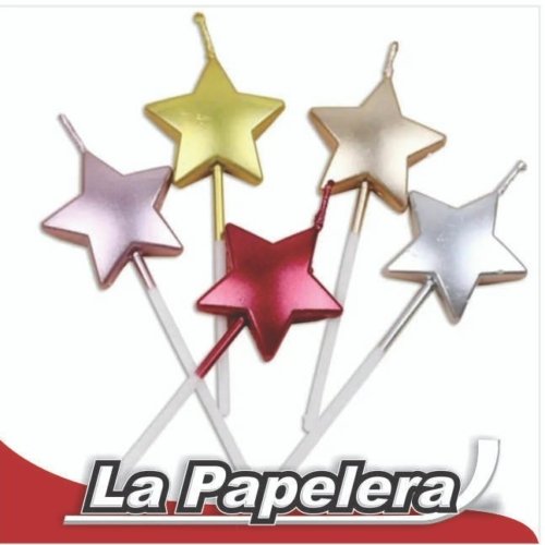 VELA DE CUMPLEAÑOS ESTRELLA METALIZADO DORADO (6501)