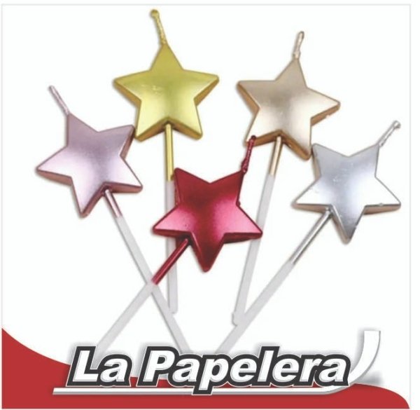 VELA DE CUMPLEAÑOS ESTRELLA METALIZADO ROJO (6503)
