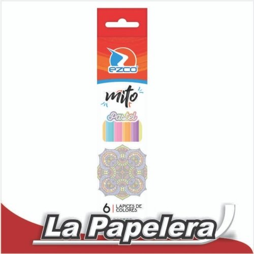 006505.jpg LAPICES LARGO EZCO MITO X 6 COLORES PASTEL (6505)