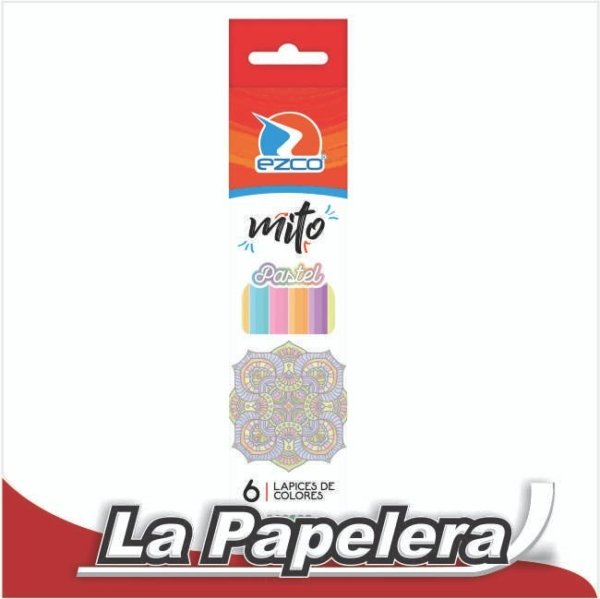 LAPICES LARGO EZCO MITO X 6 COLORES PASTEL (6505)