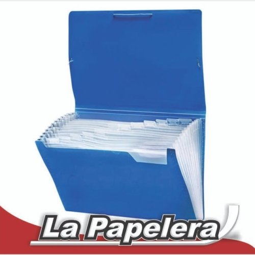 CARPETA CON FUELLE A-4 12 SEPARACIONES AZUL IBI (6543)