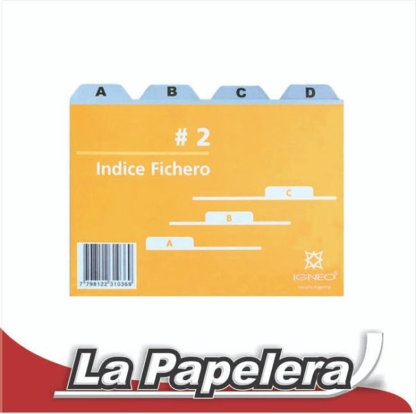 INDICE PARA FICHERO OREJAS PLASTICAS N°2 (6586)